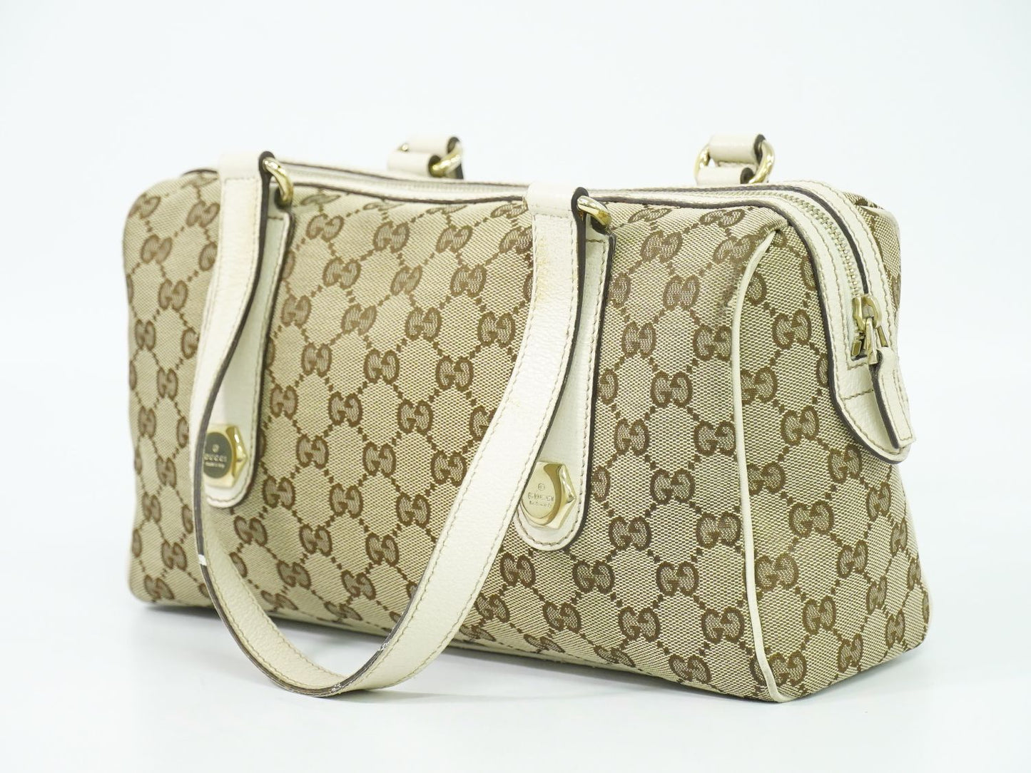 GUCCI ミニ ボストンバッグ ベージュ ホワイト 152457