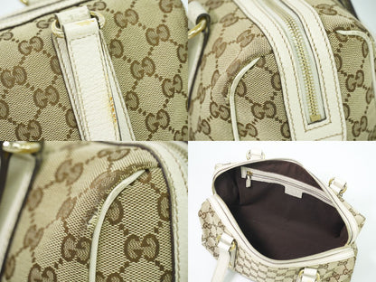 GUCCI ミニ ボストンバッグ ベージュ ホワイト 152457