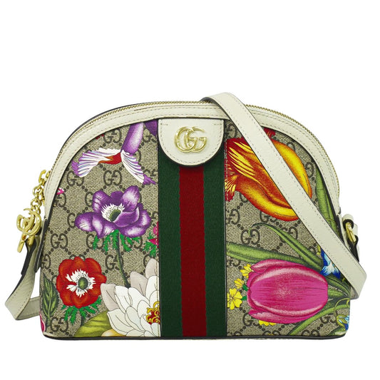 GUCCI オフィディア フローラ GGスプリーム ショルダーバッグ ベージュ マルチカラー 499621