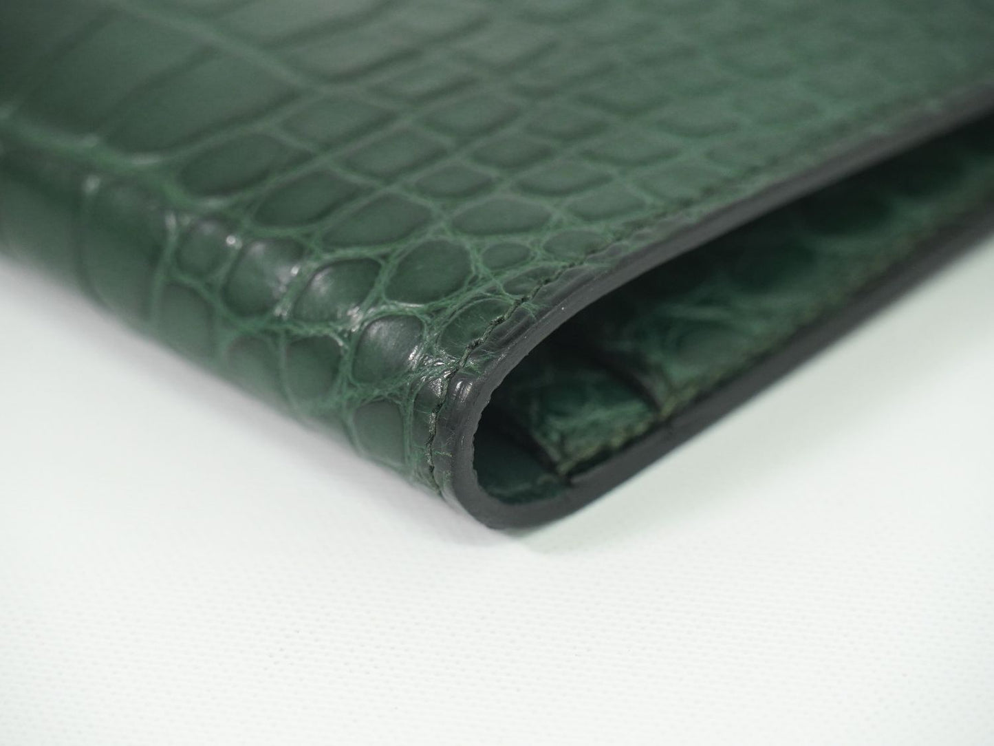 HERMES ドゴン GM アリゲーター レザー 長財布 T刻 グリーン