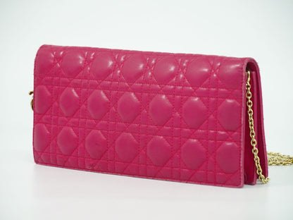 Christian Dior レディディオール カナージュ ショルダーバッグ ピンク