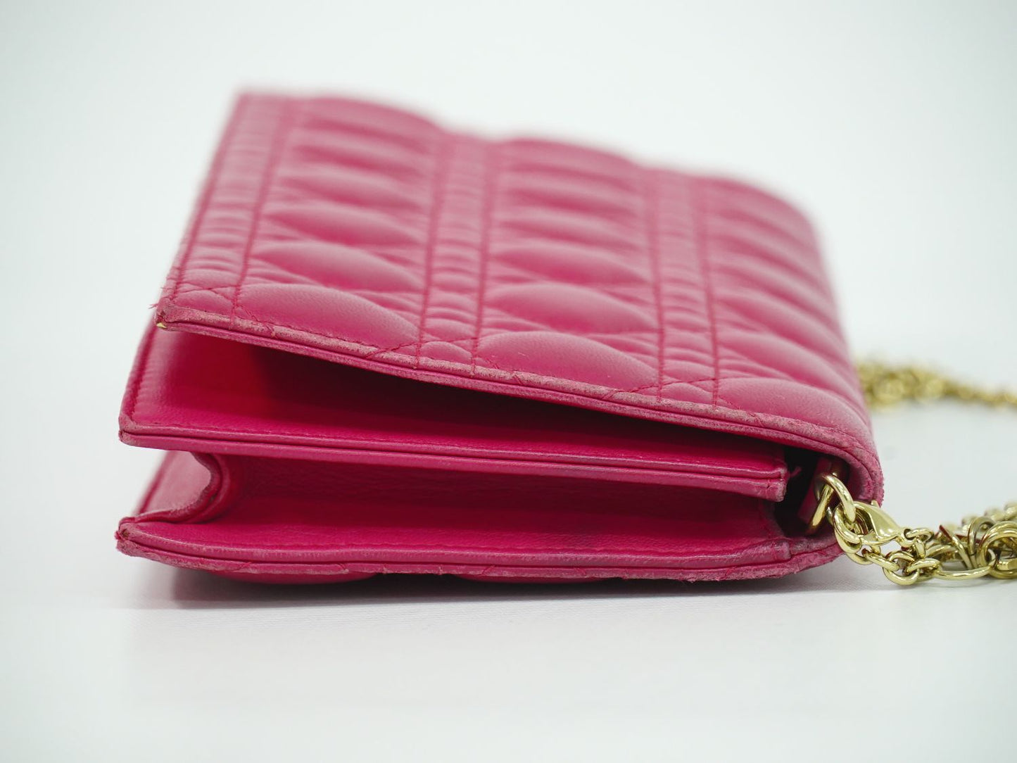 Christian Dior レディディオール カナージュ ショルダーバッグ ピンク