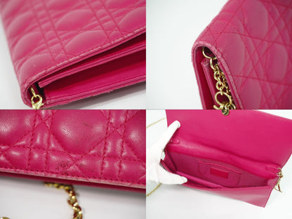 Christian Dior レディディオール カナージュ ショルダーバッグ ピンク