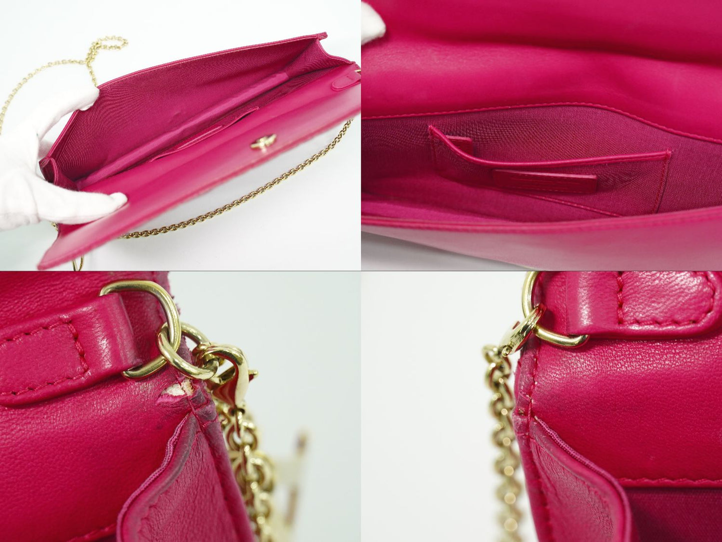 Christian Dior レディディオール カナージュ ショルダーバッグ ピンク