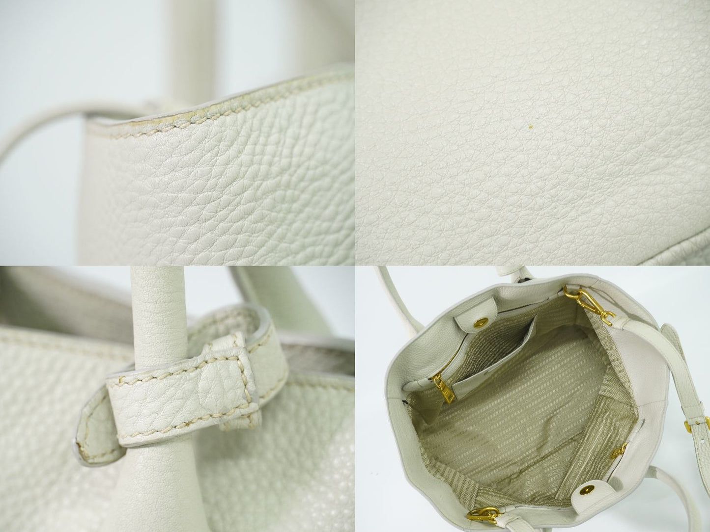 PRADA 2WAY ショルダーバッグ アイボリー系 BN2694