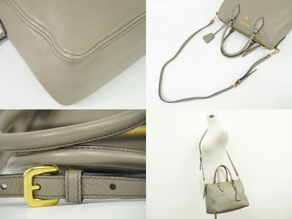 PRADA 2WAY ショルダーバッグ グレー 1BB023