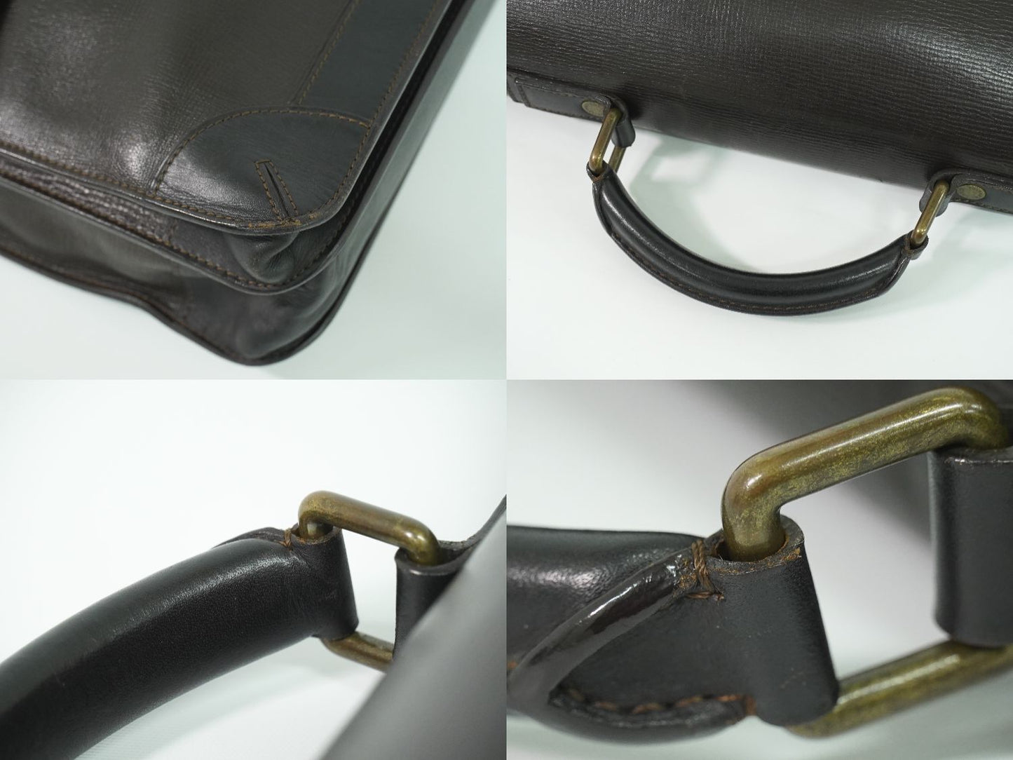 LOUIS VUITTON アパシュ ユタ レザー ビジネスバッグ カフェ ダークブラウン M95452