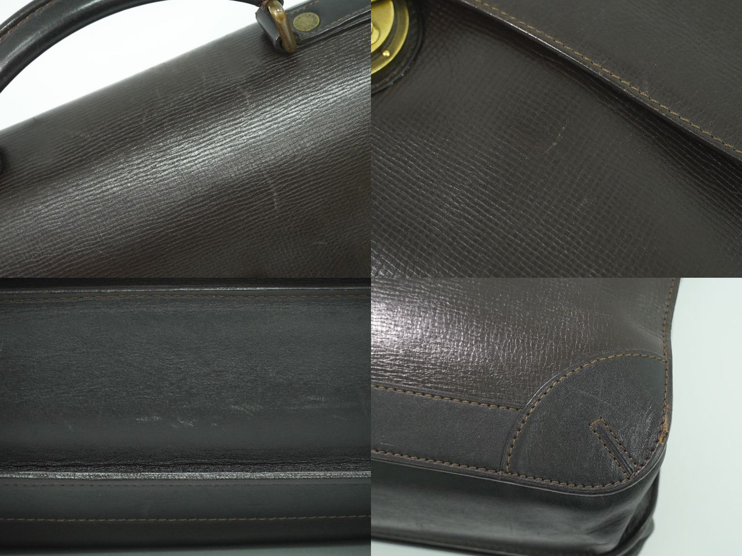 LOUIS VUITTON アパシュ ユタ レザー ビジネスバッグ カフェ ダークブラウン M95452