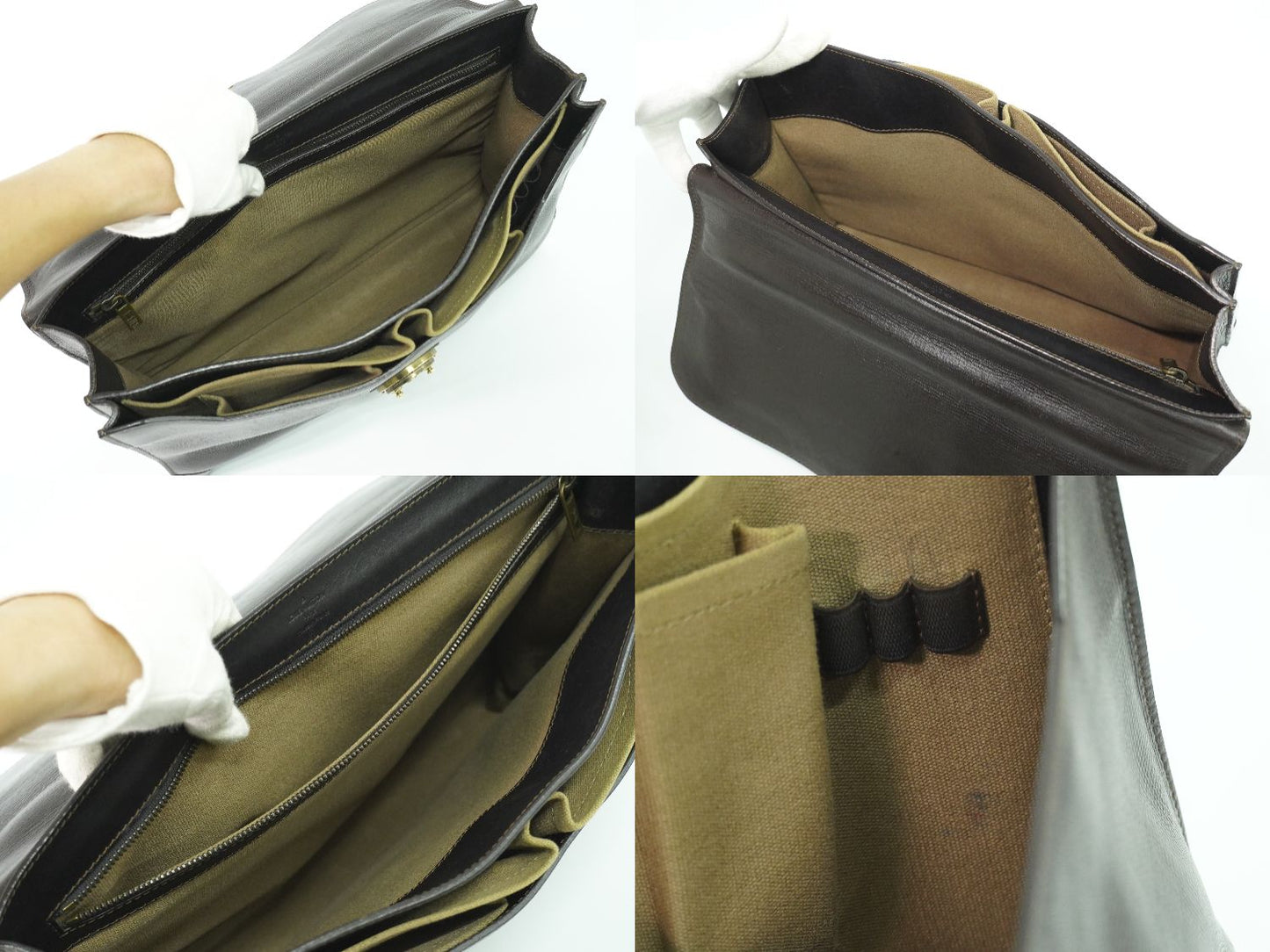 LOUIS VUITTON アパシュ ユタ レザー ビジネスバッグ カフェ ダークブラウン M95452