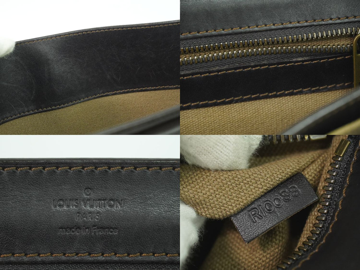 LOUIS VUITTON アパシュ ユタ レザー ビジネスバッグ カフェ ダークブラウン M95452