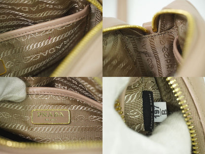 PRADA ナッパゴーフル ショルダーバッグ ピンクベージュ