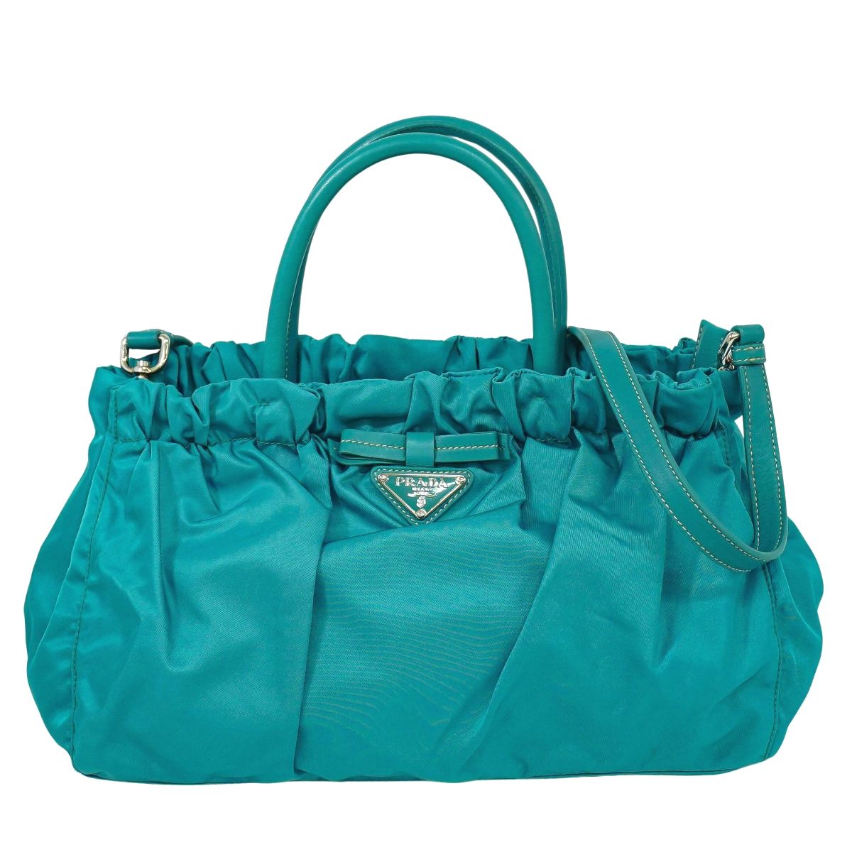 PRADA テスート 2WAY ショルダーバッグ ターコイズブルー BN1631