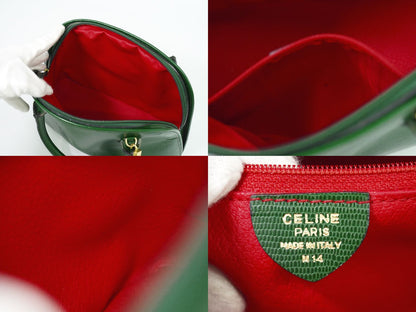 CELINE サークルロゴ 2WAY ショルダーバッグ グリーン