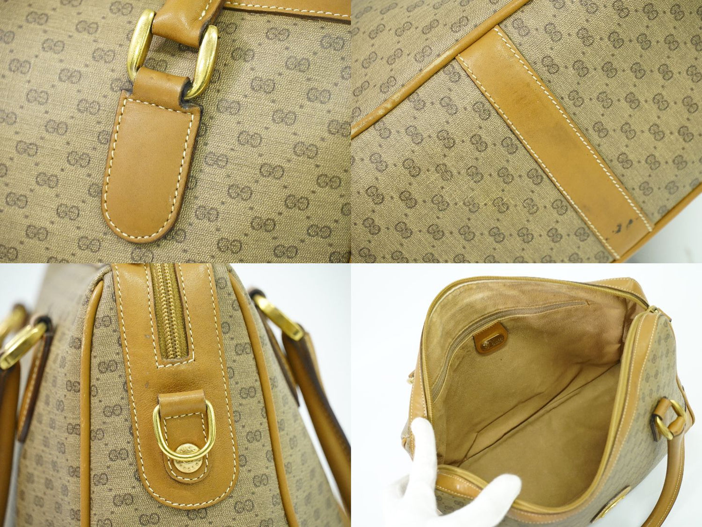 GUCCI マイクロGG ハンドバッグ ブラウン