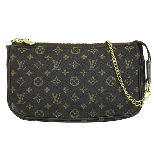 LOUIS VUITTON バケット モノグラム ミニラン 付属ポーチ エベヌ ブラウン