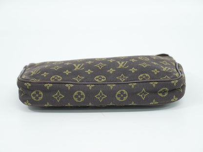LOUIS VUITTON バケット モノグラム ミニラン 付属ポーチ エベヌ ブラウン