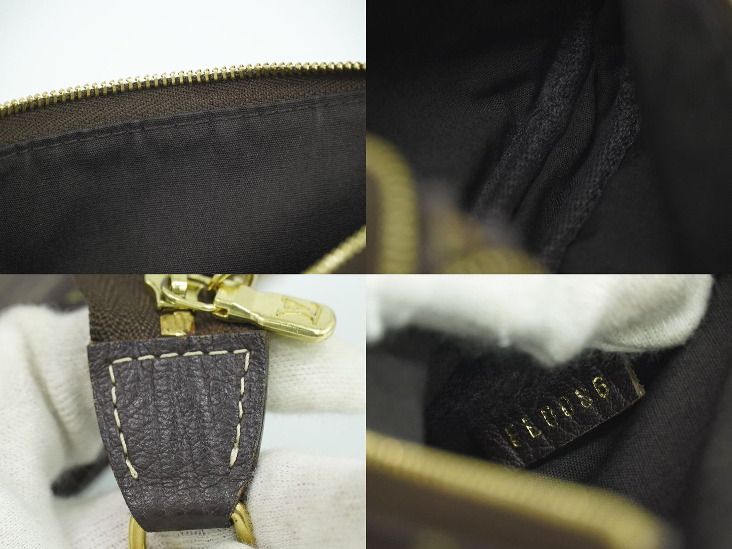 LOUIS VUITTON バケット モノグラム ミニラン 付属ポーチ エベヌ ブラウン