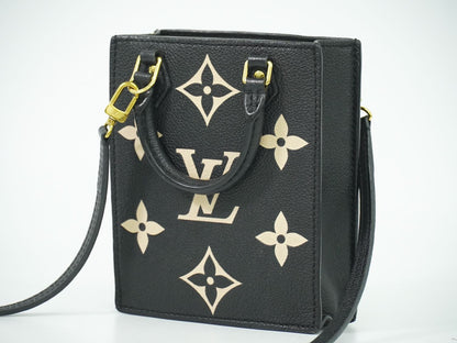 LOUIS VUITTON プティット サックプラ モノグラム アンプラントレザー 2WAY ショルダーバッグ ブラック M57937