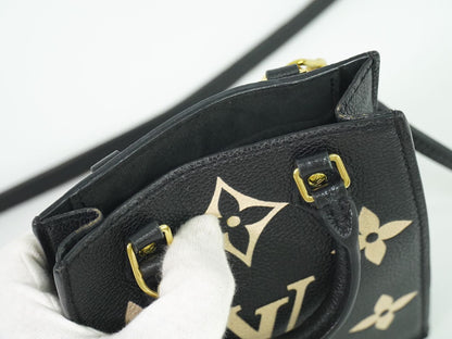 LOUIS VUITTON プティット サックプラ モノグラム アンプラントレザー 2WAY ショルダーバッグ ブラック M57937