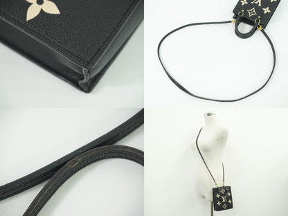 LOUIS VUITTON プティット サックプラ モノグラム アンプラントレザー 2WAY ショルダーバッグ ブラック M57937