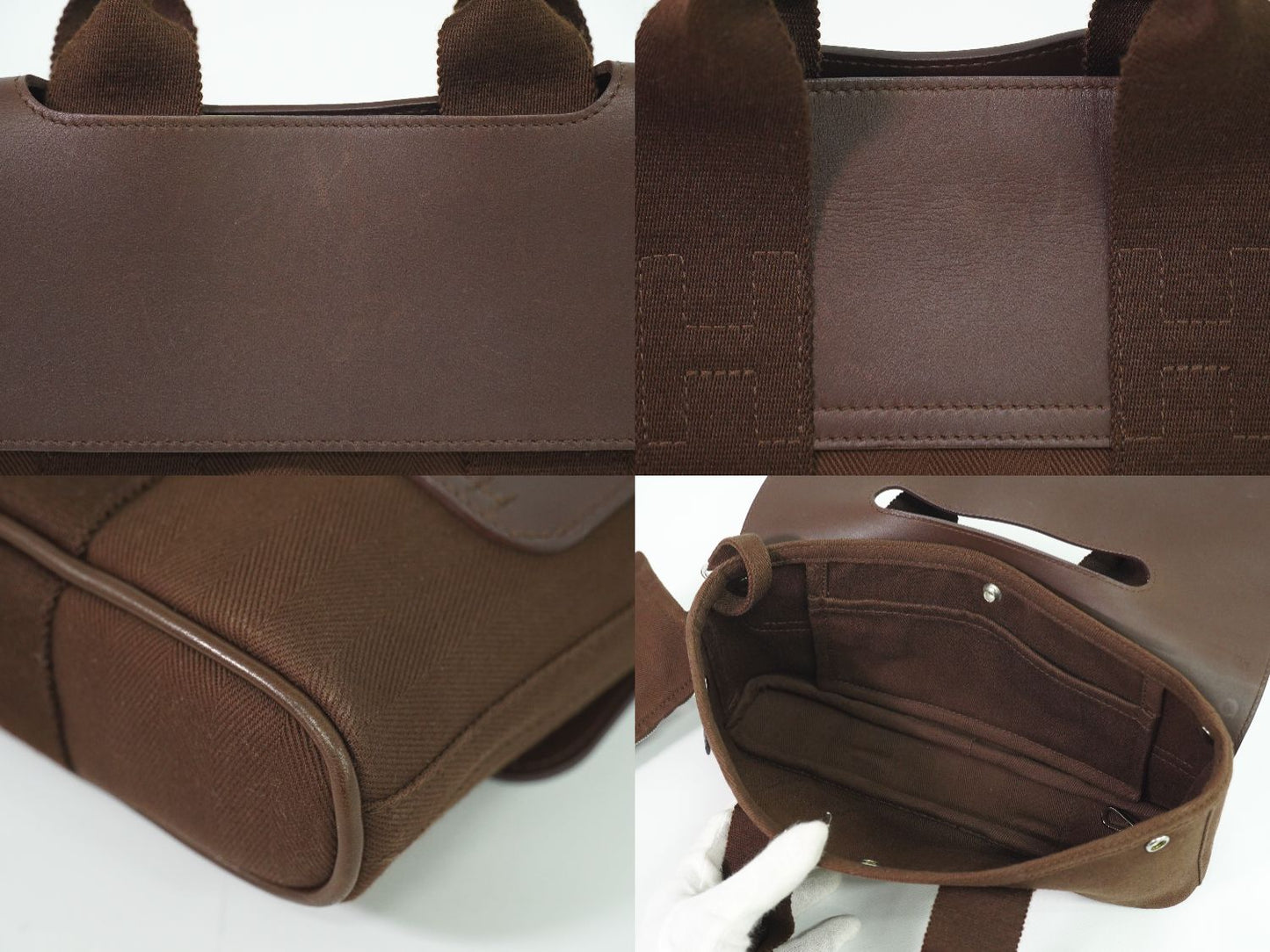 HERMES ヴァルパライソ ロング PM ハンドバッグ ブラウン