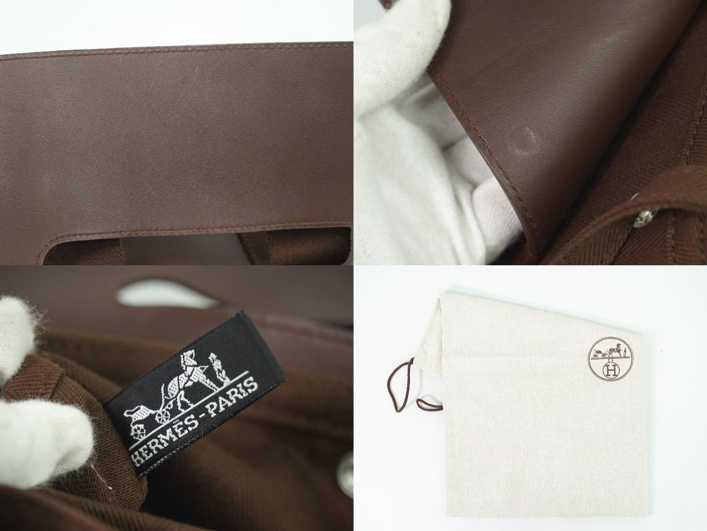 HERMES ヴァルパライソ ロング PM ハンドバッグ ブラウン