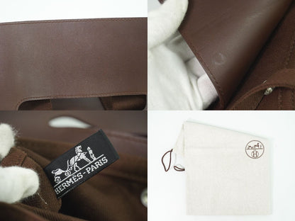 HERMES ヴァルパライソ ロング PM ハンドバッグ ブラウン