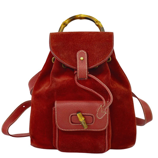 GUCCI バンブー ミニ リュックサック レッド