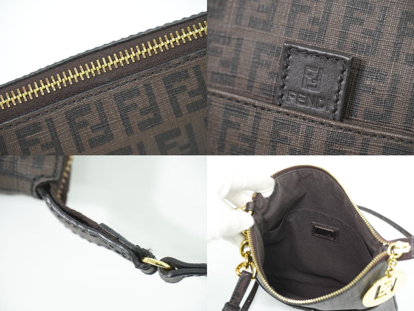 FENDI ズッキーノ ショルダーバッグ ブラウン 8BT150