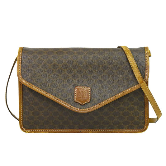 CELINE マカダム ショルダーバッグ ブラウン