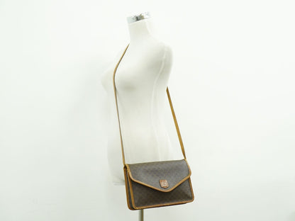 CELINE マカダム ショルダーバッグ ブラウン
