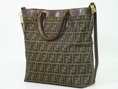 FENDI ズッカ 2WAY ショルダーバッグ ブラウン 15096