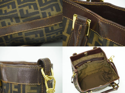 FENDI ズッカ 2WAY ショルダーバッグ ブラウン 15096