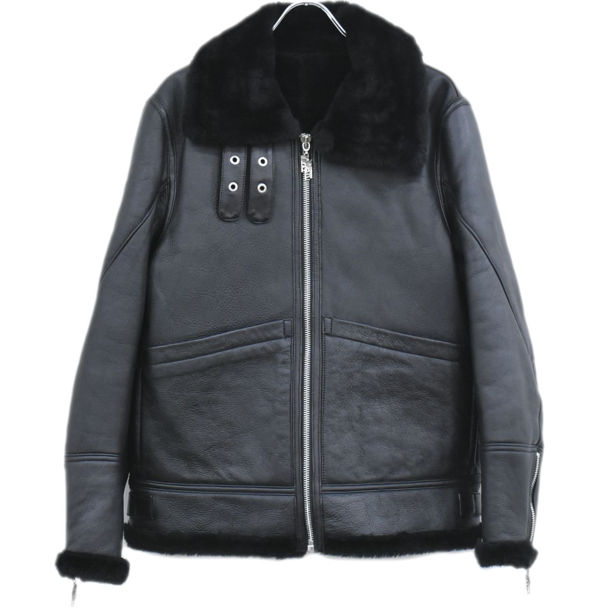 BAPE BLACK ラム ヌバック レザー ライダースジャケット L ブラック