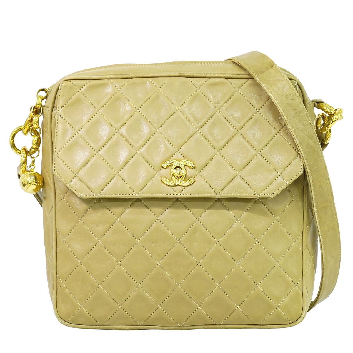 CHANEL ココマーク マトラッセ ショルダーバッグ ベージュ