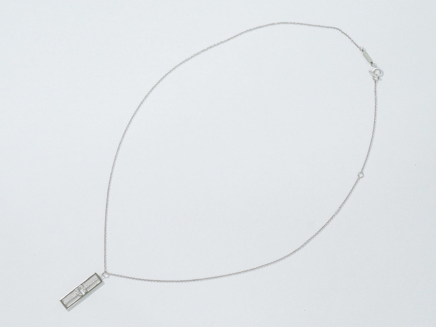 TIFFANY & Co. T Two オープン バーティカルバー Au750 WG ネックレス