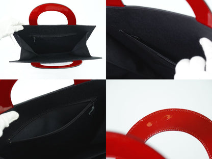 CHANEL マドモアゼル ココシャネル ハンドバッグ ブラック レッド ホワイト