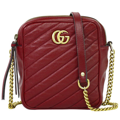 GUCCI GGマーモント ショルダーバッグ レッド 550155