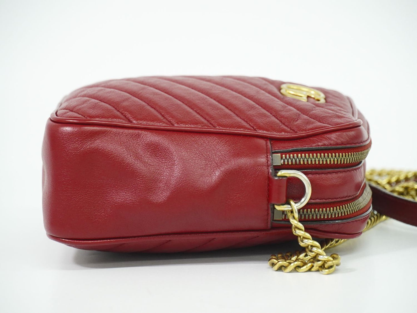 GUCCI GGマーモント ショルダーバッグ レッド 550155