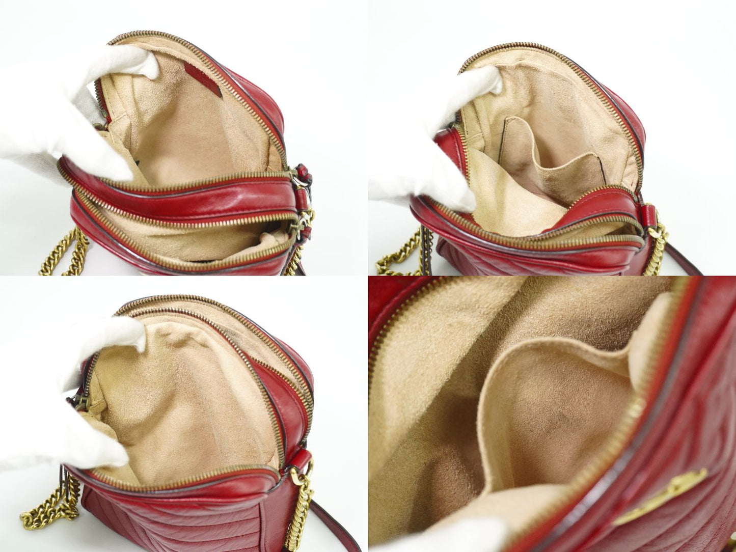 GUCCI GGマーモント ショルダーバッグ レッド 550155