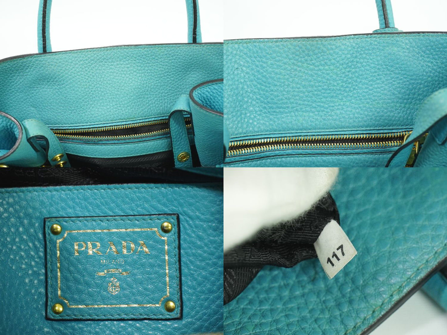 PRADA トートバッグ ライトブルー