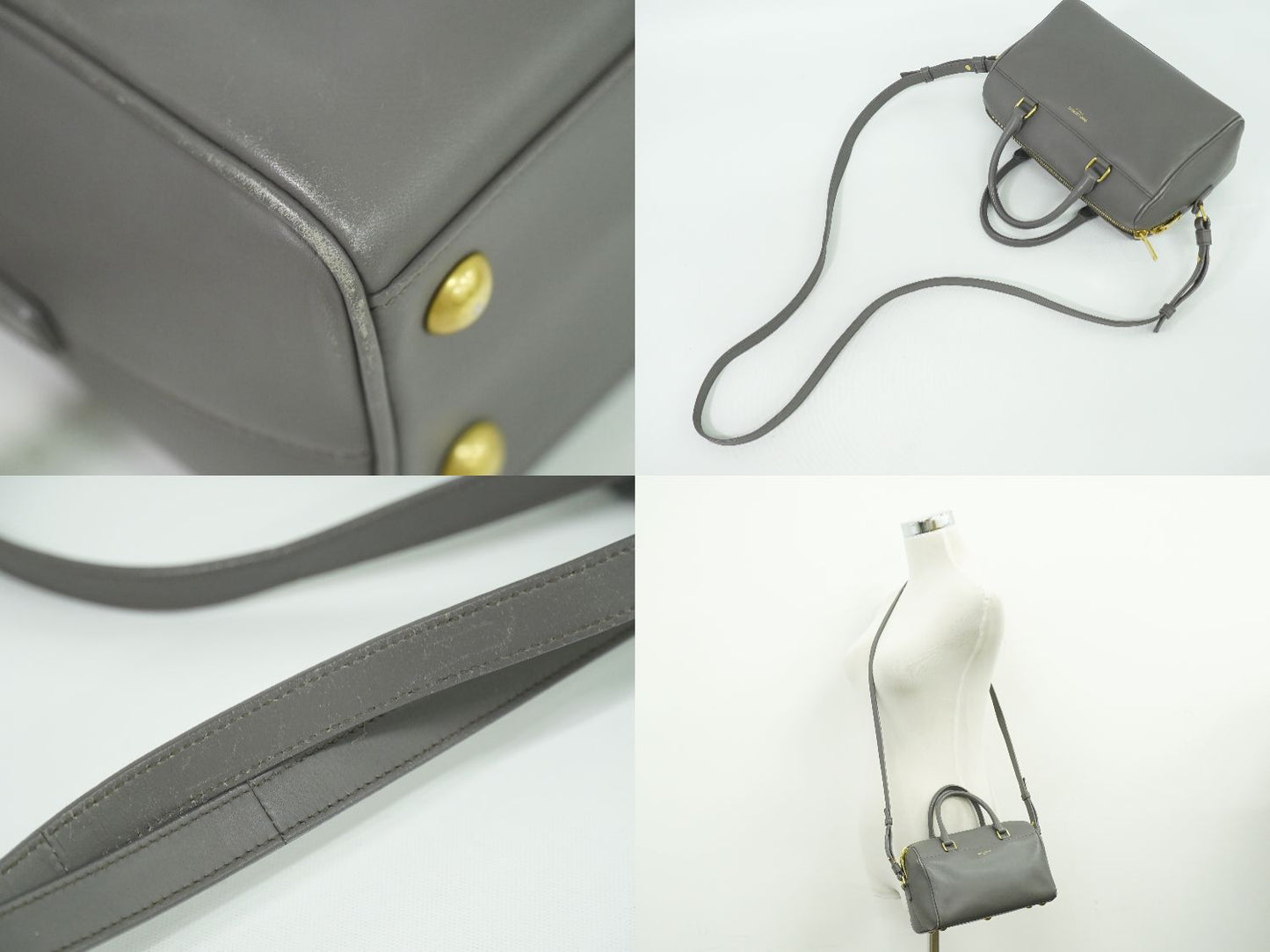 SAINT LAURENT ベイビーダッフル 2WAY ショルダーバッグ グレー