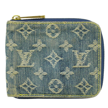LOUIS VUITTON ミニ ジッピーウォレット モノグラム デニム 折財布 ブルー M95342