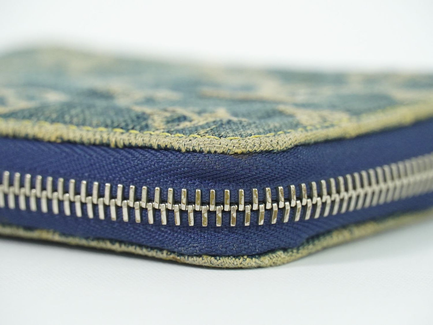 LOUIS VUITTON ミニ ジッピーウォレット モノグラム デニム 折財布 ブルー M95342