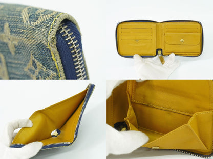 LOUIS VUITTON ミニ ジッピーウォレット モノグラム デニム 折財布 ブルー M95342