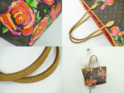 LOUIS VUITTON ネヴァーフル MM モノグラム ローズ トートバッグ ブラウン マルチカラー M48613