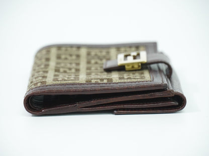 FENDI ズッキーノ 折財布 ベージュ ブラウン 8M0160