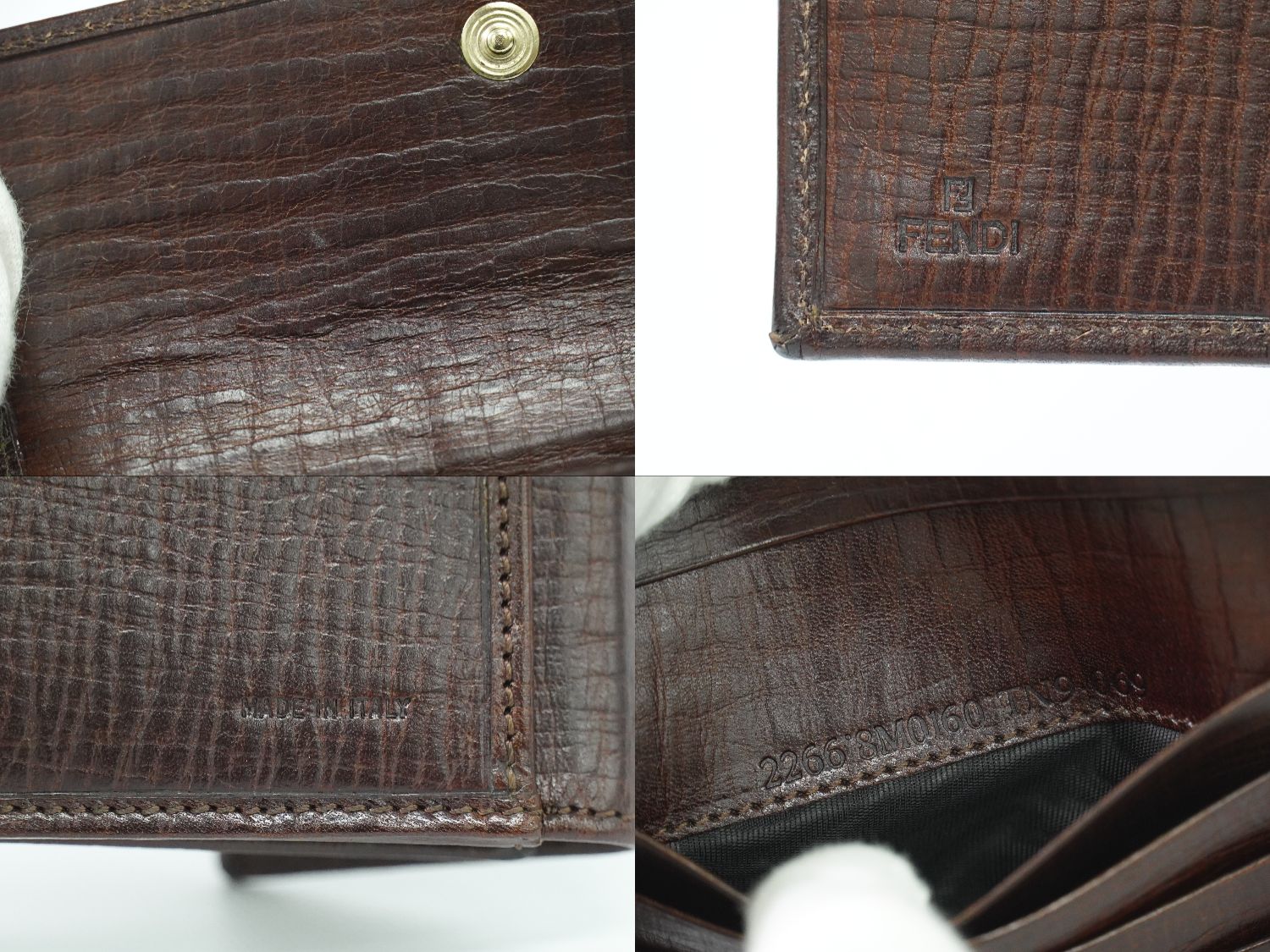 FENDI　二つ折り財布　ズッキーノ　ブラウン×ブラック　キャンバス　レザー FENDI ズッキーノ 折財布 ベージュ ブラウン 8M0160 – BRAND BOX by