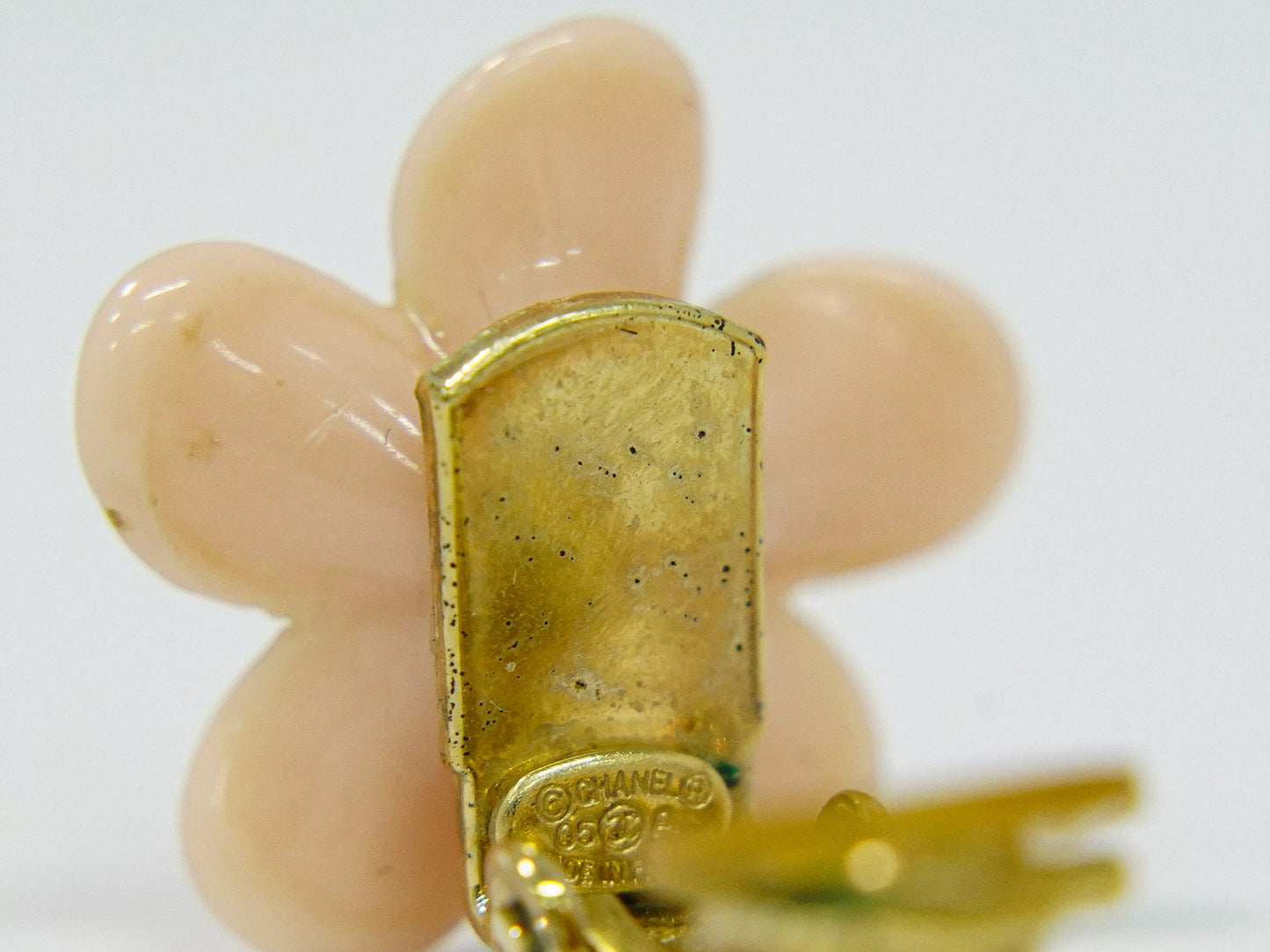 CHANEL ココマーク フラワー モチーフ イヤリング ゴールド ピンク