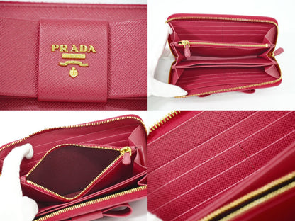 PRADA リボン 長財布 ピンク